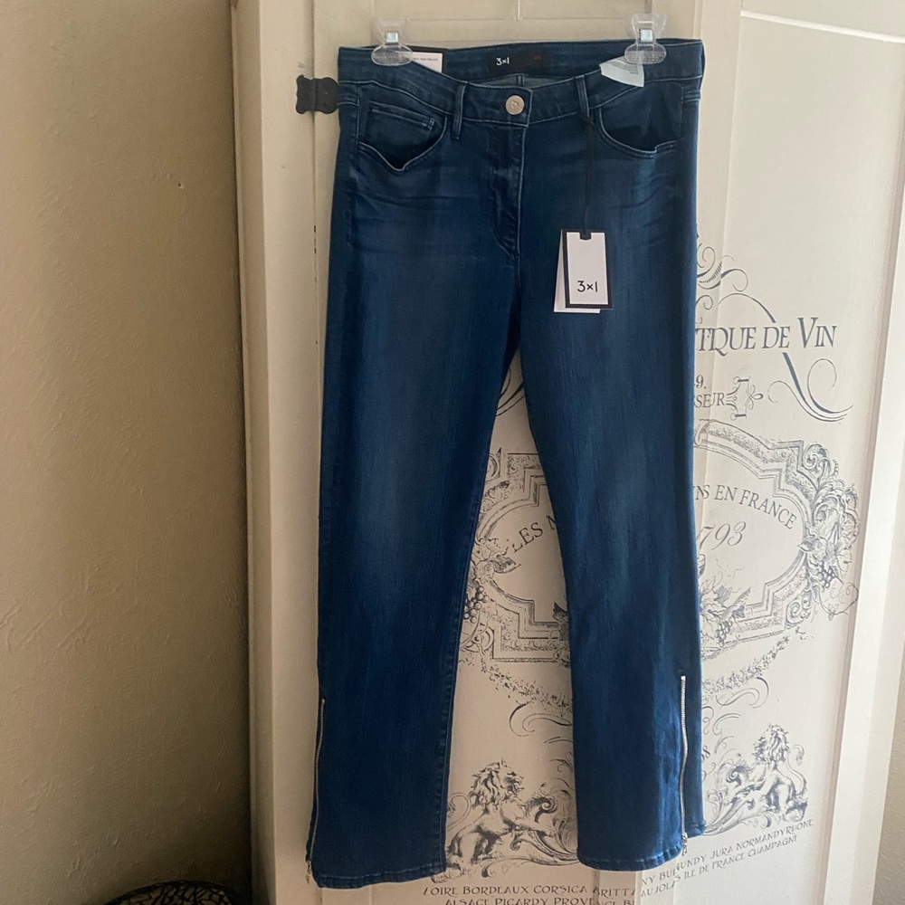 NWT Designer 3X1 Presley Crop Jeans w/Zippers- SZ 28